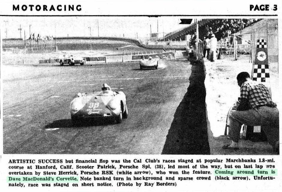 Dave MacDonald chasing Porsches of Scooter Patrick & Steve Herrick at Hanford CA marchbanks