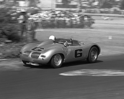 Dave MacDonald races the Cobra at Pomona Raceway in 1963