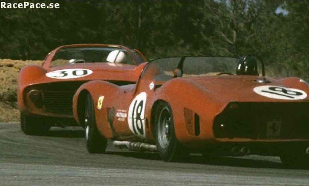 Dave MacDonald and Fireball Roberts co-drive the Shelby Cobra Roadster at the 12 HRS Sebring in 1963