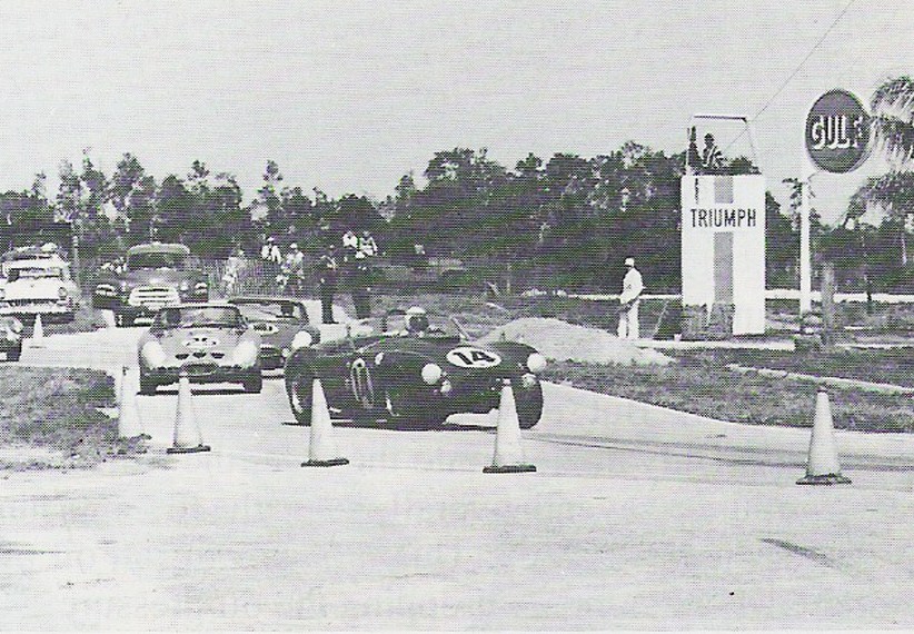 Dave MacDonald and Fireball Roberts co-drive the Shelby Cobra Roadster at the 12 HRS Sebring in 1963