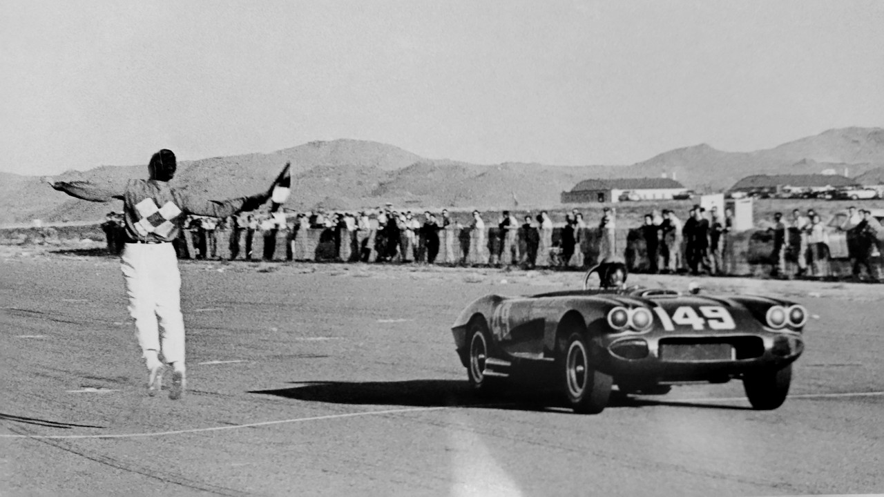 Dave MacDonald debuts the new Corvette Special at Cotati Raceway and wins going away