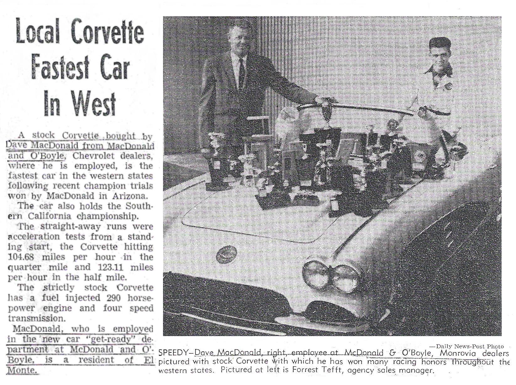 Dave MacDonald - Fastest Corvette in the West